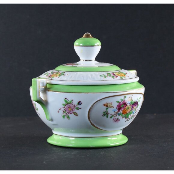 Very Unique Sugar Bowl Made in Japan 24k Gold Trim Rose Pattern 1950s GC - Picture 8 of 13